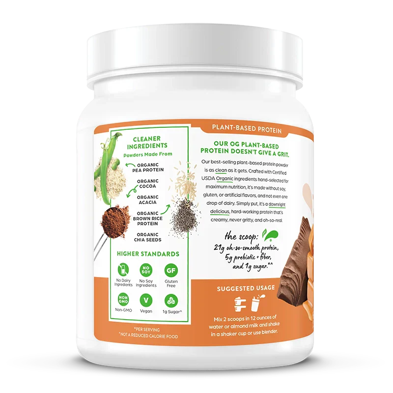 Organic Protein? Plant Based Protein Powder - Chocolate Caramel Sea Salt