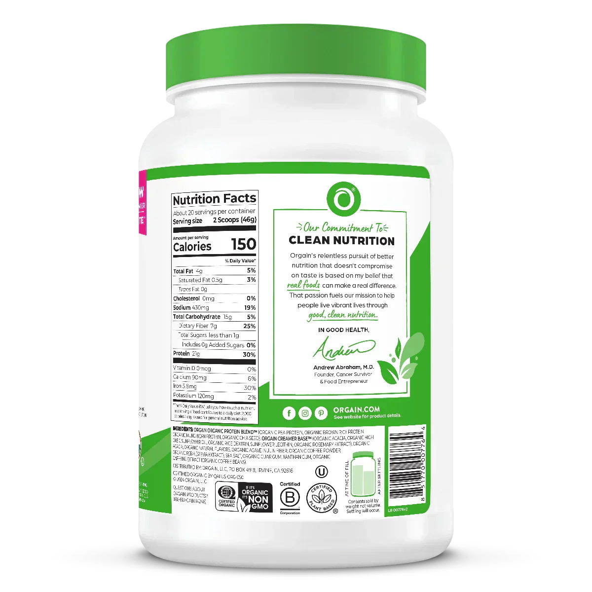 Organic Protein? Plant Based Protein Powder - Iced Coffee